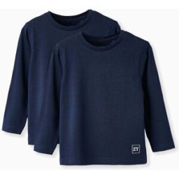 ZIPPY Pack 2 T-Shirts de Manga Comprida para Bebé Menino, Azul Escuro Azul 6-9 Months