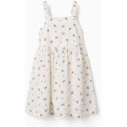 ZIPPY Vestido sem mangas de algodão com motivo floral para menina, branco Branco 9-10 Years