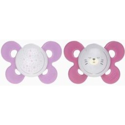 2 Chupetas de Silicone Physio Comfort Night Light Chicco 16-36M+, Rosa