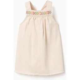 ZIPPY Saia de peito de sarja com bordados para bebé menina, bege-claro Beige 9-12 Months