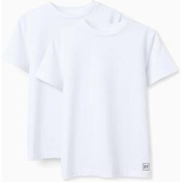 ZIPPY Pack 2 T-shirts de Algodão para Menino, Branco Branco 8-9 Years