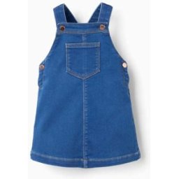 ZIPPY Saia de peito de ganga com bolso frontal para bebé menina, azul Azul Claro 6-9 Months