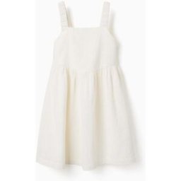 ZIPPY Vestido de algodão com alças elásticas para menina, branco Branco 5-6 Years