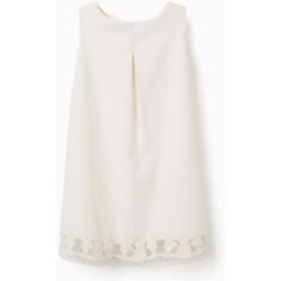 ZIPPY Vestido sem mangas evasé com flores bordadas para menina, branco Branco 5-6 Years