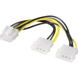 Cabo de alimentação p/ placa gráficas 2x Molex (PC / PCI-E) para PCI-Express 8Pin - 0,15m