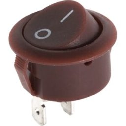 Interruptor basculante redondo 2 posições estáveis - ON-OFF - 250VAC 6A - castanho