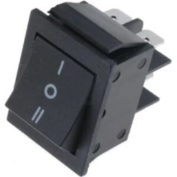 Ninigi RS2032C0BK - Interruptor basculante 3 posições estáveis - ON-OFF-ON - 250VAC 15A (6 pinos) - preto
