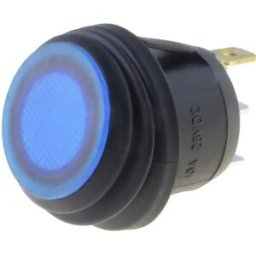 SCI R13-112B8W-02-BU-L-2 - Interruptor basculante 2 posições estáveis - ON-OFF - 28VDC 10A (3 pinos) - luminoso azul