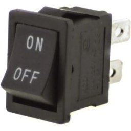 Interruptor basculante bipolar preto OFF-ON DPST 250V 3A