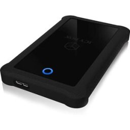 ICY BOX IB-233U3-B - Caixa para disco rígido SATA III 2.5'' c/ USB-A 3.0 e capa protetora em silicone
