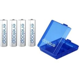 Panasonic Eneloop 4xBK-3MCDEC - Baterias recarregáveis AA 2000mAh (mín.) [4 unid.] + caixa de armazenamento