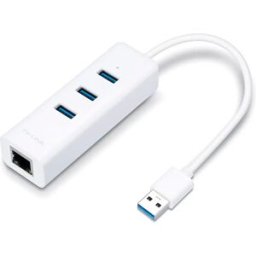 TP-Link UE330 - Adaptador USB 3.0 para RJ45 Gigabit Ethernet 10/100/1000 c/ HUB 3xUSB