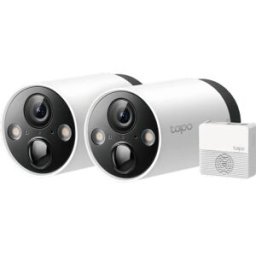 TP-Link Tapo C420S2 - Sistema de vigilância c/ Hub e duas câmaras IP (WiFi) 2K QHD IR 15m c/ bateria - IP65