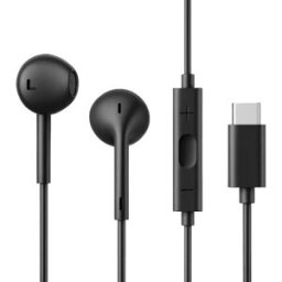 Auriculares earbuds com microfone c/ USB-C - Preto