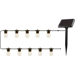 Forever FLS-60 - Grinalda decorativa Solar + 10x lâmpadas LED (branco quente) IP44 - 7,5m