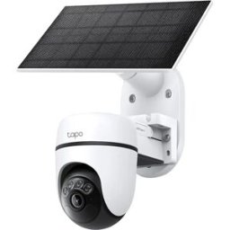 TP-Link Tapo TC90 KIT - Câmara de vigilância IP (WiFi) motorizada Pan/Tilt 2K 3MP 4mm IR 10m c/ bateria + painel solar
