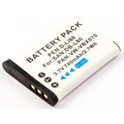 Bateria para câmara compatível com Panasonic VW-VBX070-W / Pentax D-LI88 / Sanyo DB-L80 / Toshiba PX1686 3.7V 740mAh 2.7Wh Li-Ion