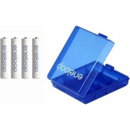 Panasonic Eneloop 4xBK-4MCDEC - Baterias recarregáveis AAA 800mAh (mín.) [4 unid.] + caixa de armazenamento