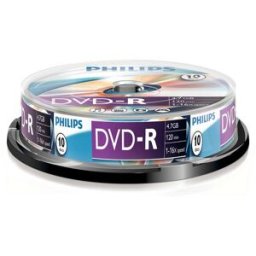 DVDR DVD-R PHILIPS 16X 4,7GB PK10