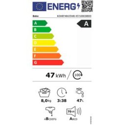 MÁQUINA LAVAR ROUPA ENCASTRE BEKO B3WBT48435WB