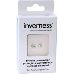 Inverness Sensitive Brinco Aço Cirúrgico Pérola Creme 4mm