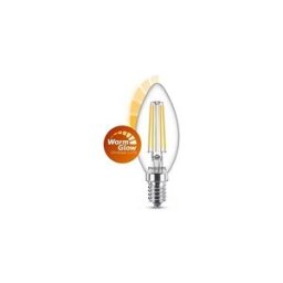 Philips lâmpada LED E14 vela filamento regulável luz quente 3.4W