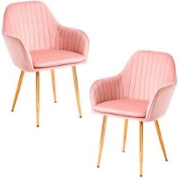 Presentes Miguel Pack 2 Cadeiras Chic Golden - Rosa