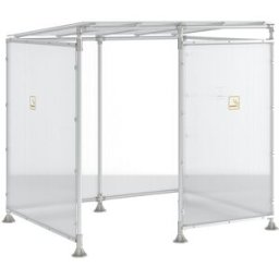 PROCITY Abrigo para fumadores ECO , com revestimento, largura 2506 mm, prateado, Abrigo para fumadores ECO, com revestimento, largura 2506 mm, prateado. Tubos em alumínio anodizado Ø 50 mm sobre placas de solo com encaixes em alumínio fundido. Placas de n