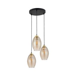 Lustre LED suspenso por cabo SEBO 3xE27/15W/230V preto/bege fumê
