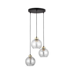 Lustre LED suspenso por cabo DEVI 3xE27/15W/230V preto/transparente