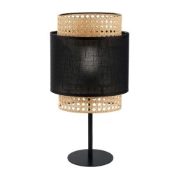 Candeeiro de mesa BOHO 1xE27/15W/230V preto/rattan