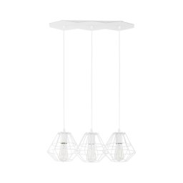 Lustre pendente em cabo DIAMOND 3xE27/60W/230V branco