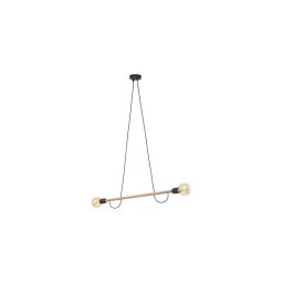 Lustre em cabo HELIX 2xE27/15W/230V preto/pinho