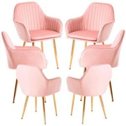 Presentes Miguel Pack 6 Cadeiras Chic Golden - Rosa