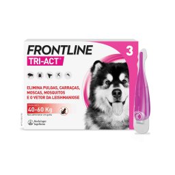 3 pipetas x 6 ml Frontline® Tri-Act pipetas para cães de 40 a 60 kg