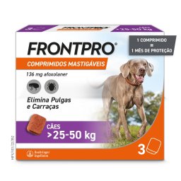 2 x 3 comprimidos Frontpro comprimidos antiparasitários para cães de 25 a 50 kg