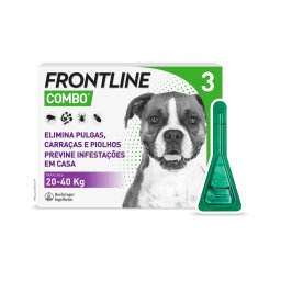 2 x 3 pipetas x 2,68 ml Frontline® Combo Spot-on pipetas para cães L (20 a 40 kg)