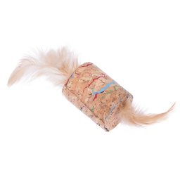 TIAKI Brinquedo em cortiça com penas e erva-gateira para gatos 1ud.