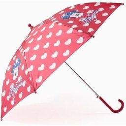 Disney Guarda-chuva com Motivo para Menina 'Minnie', Vermelho Vermelho ÚNICO