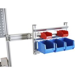 eurokraft pro Braço basculante com calhas de suspensão para caixas , para caixas de armazenagem à vista, AxLxP 405 x 545 x 882 mm, Braço basculante com calhas de suspensão para caixas, para caixas de armazenagem à vista, AxLxP 405 x 545 x 882 mm. Braço ba