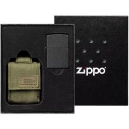 Zippo Tactical Green Pouch and Black Crackle Windproof 49400-000002, conjunto de oferta de isqueiro