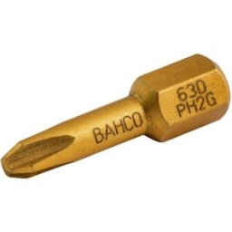 Bahco Pontas de aparafusadora de torção diamantadas 1/4" para parafusos Phillips para placas de gesso de Dry Wall - 25 mm - 5 Pcs/Caixa de plástico Bah