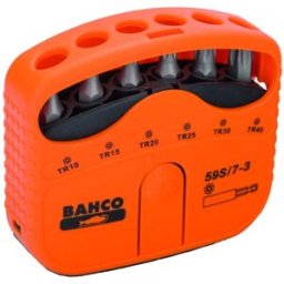 Conjunto de 7peças de bits para parafusos TORX® de segurança e suporte para bits Bahco 59S/7-3