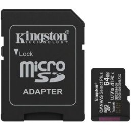 Cartão de Memória Canvas Select Plus Gen3 64GB MicroSDXC UHS-I Classe 10 + Adaptador - KINGSTON