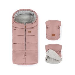 PETITE&MARS - Sada fusaku 3v1 JIBOT + rukávníky JASIE růžová