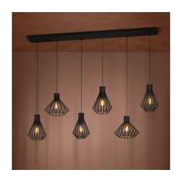 Eglo 390126 - Candeeiro suspenso BASIDANO 6xE27/40W/230V preto