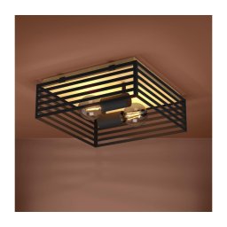 Eglo 390163 - Iluminação de teto CIDRAZ 2xE27/40W/230V preto/castanho