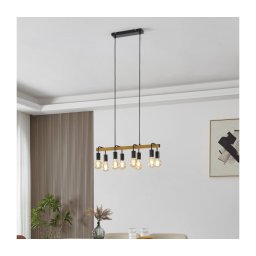 Eglo 43316 - Lustre suspenso por cabo ERRIBERA 8xE27/40W/230V carvalho/preto