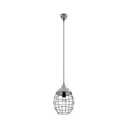 Eglo 79435 - Lustre suspenso BAMPTON com cabo 1xE27/60W/230V cinzento/preto