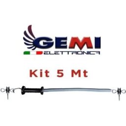 Gemi Elettronica Kit portão 5 m com punho e mola para cerca elétrica, passagem segura para vedação elétrica em quintas e pastagens gemi